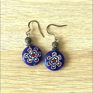 Blue Bead Earrings